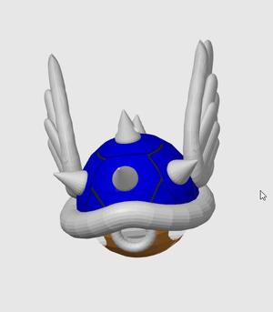 Mario Kart Blue Turtle Shell Trophy w/ MMU