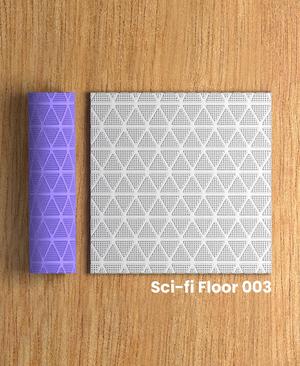 Collection Atomic-Tangerine | Sci-fi Floor 003 | Polymer Clay Seamless Texture Roller