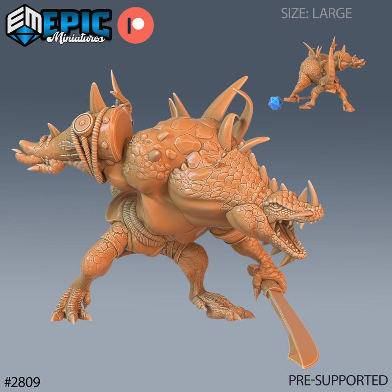 Crocodile Hunchback Roaring / Alligator Warrior / Croc Tribe / Reptile War Lizard / Draconic Servant / Dragon Army