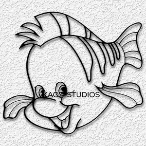 the little mermaid wall art flounder wall decor disney fanart fish