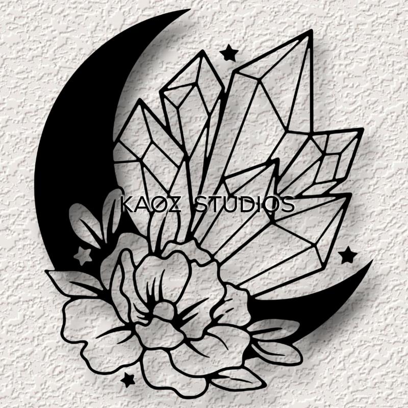 crystal moon wall art celestial wall decor space decoration spiritual