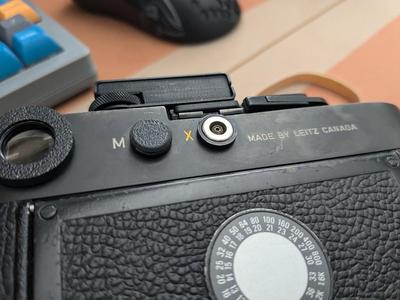 Leica M4-P flash sync port cover