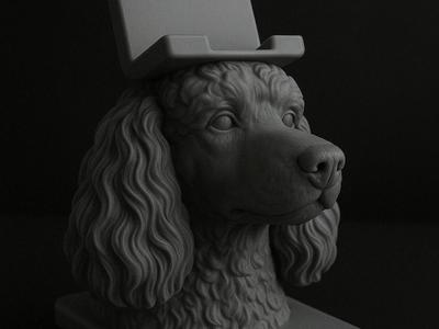 Phone Stand - Statue Poodle