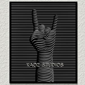 rock n roll wall art heavy metal wall decor rock band optical illusion decoration
