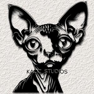 sphynx cat wall art sphinx wall decor hairless kitten decoration