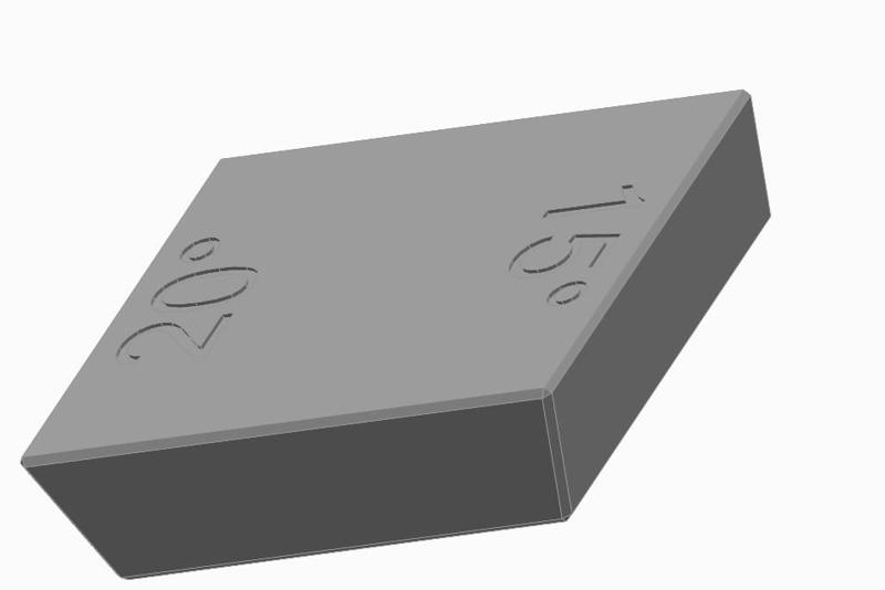 Tumbler Roller Sharpener blank angle block (step file)