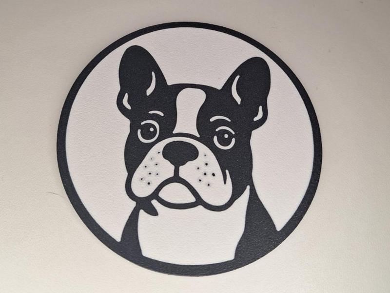 Coaster with a French Bulldog design