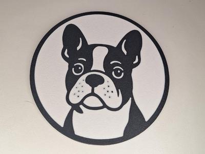 Coaster with a French Bulldog design