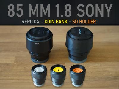 Sony 85mm  Replica (Box, Coin bank, SD holder...)