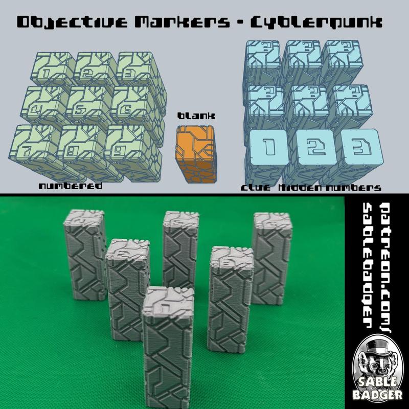 Objective Markers - Cyberpunk Columns or Data structures