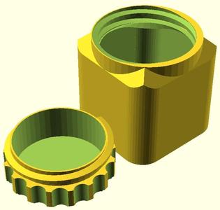 Cuboidal box with screw top