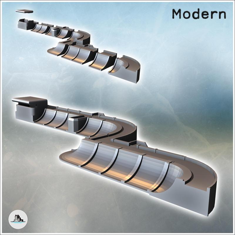 Atlantic Wall fortifications with coastal wall and bunker (3) - Modern WW2 WW1 World War Diaroma Wargaming RPG Mini Hobby