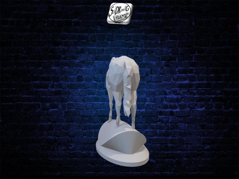 Horse Watching Around - Low Poly - Bust - Excellent Design - Decor