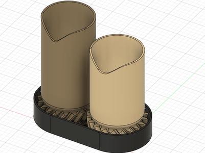 Mechanical cupholder for pencils and pens