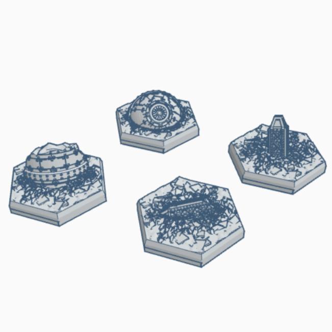 Destroyed Tech Cult Scatter Ruins Hex Map Scale