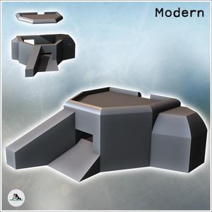 Blockhouse bunker with protective wing and firing opening (15) - Modern WW2 WW1 World War Diaroma Wargaming RPG Mini Hobby