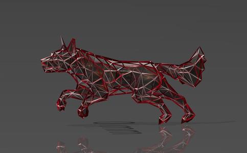 The Wolf Advancing on Its Prey - Low Voronoi Style - Single Spider Web - LowPoly - Perfect Design - Easy Print - Decor