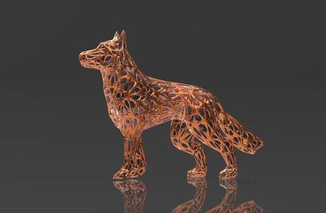German Shepherd Dog - Voronoi Style - Spider Web - LowPoly - Perfect Design - Easy Print - Decor
