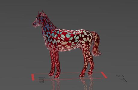 The Still Horse - Voronoi Style - Spider Web - LowPoly - Perfect Design - Easy Print - Decor