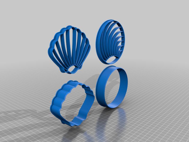 Sea Shell & Concha Cookie Cutters with stamper