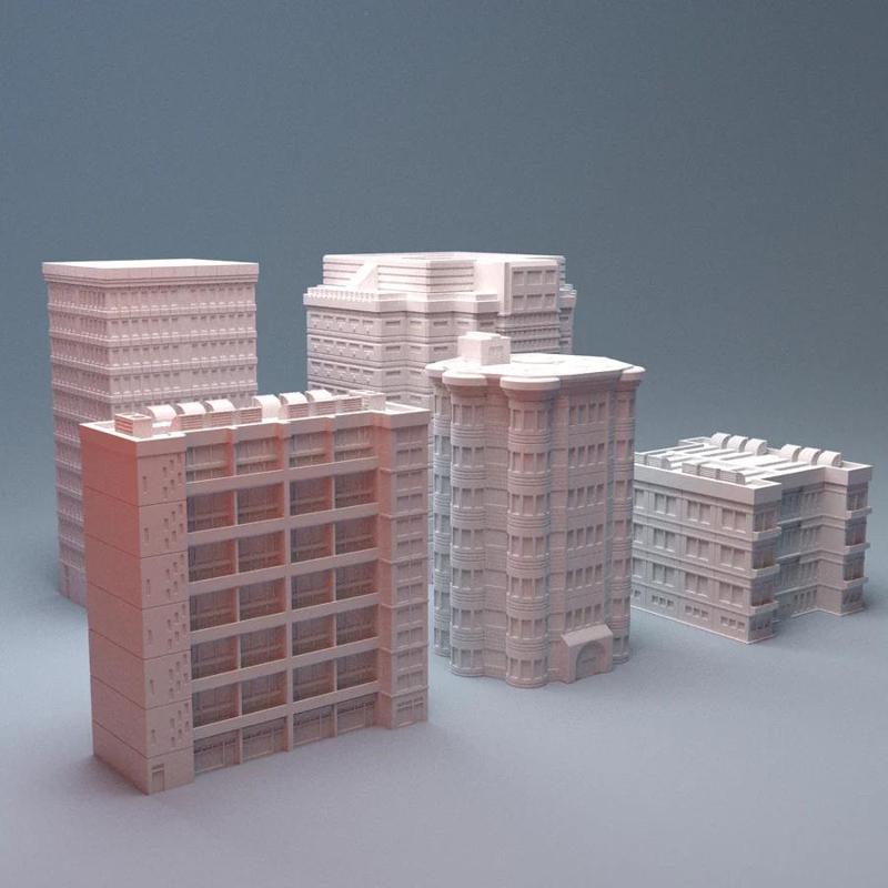 Mecha City Downtown 'B' Building Bundle 6mm