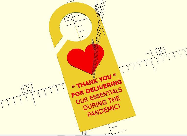 Customizable Embossed Heart Door Hanger