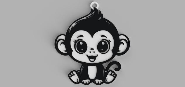 Baby Monkey keychain - pendant - pendant - earring