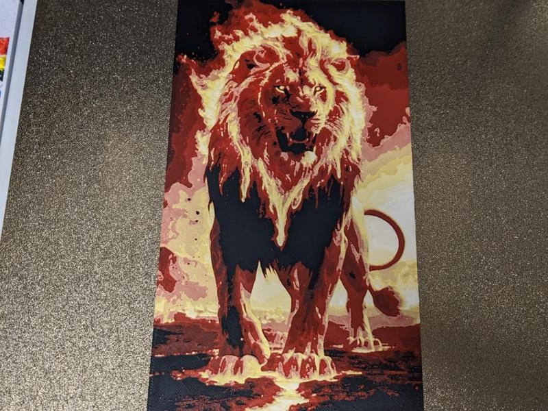 Fire Lion HueForge with Frame