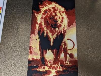 Fire Lion HueForge with Frame