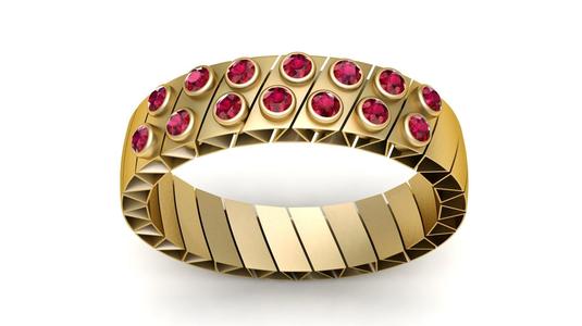 gold geometric ring 3D printable model
