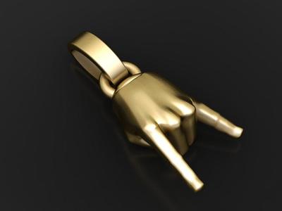 Gold rock hand pendant 3D printable model