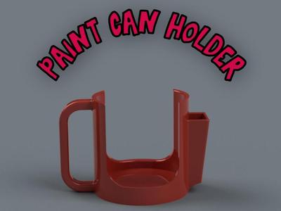 Paint can and brush holder