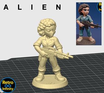Lieutenant Ripley - Retro Infinity Style 3D Figure (90 mm) | Alien the Eighth Passenger for 3D Printing