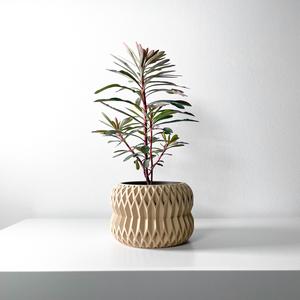 The Rydan Planter Pot with Drainage | Tray & Stand Included | Modern and Unique Home Decor for Plants and Succulents  | STL File