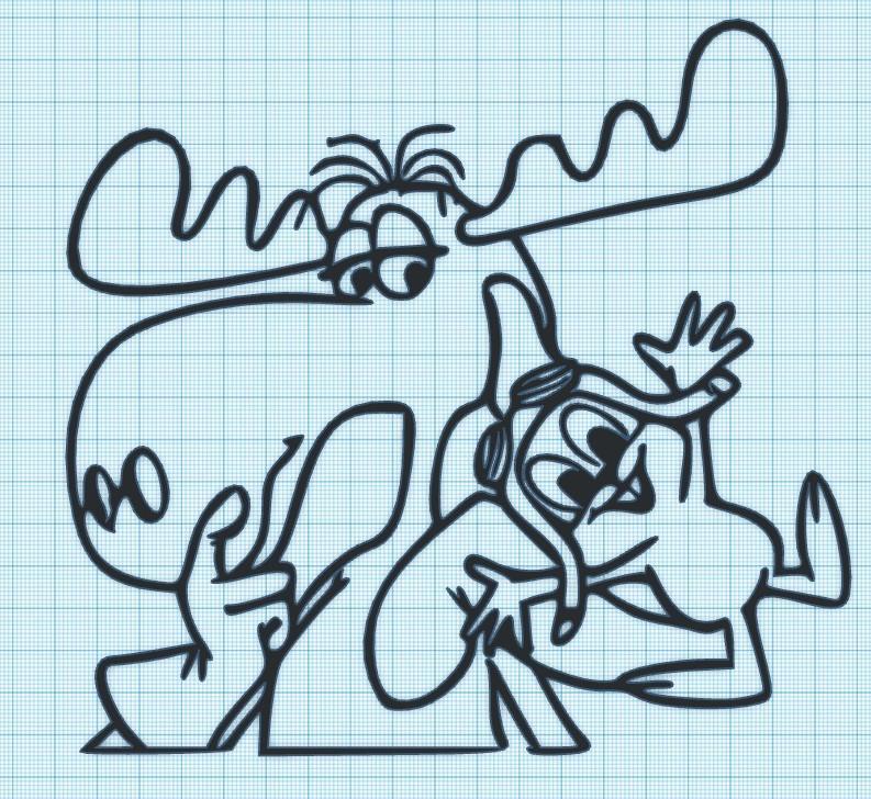 ROCKY & BULLWINKLE -  WALL ART - 2 VERSIONS
