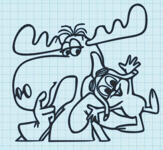 ROCKY & BULLWINKLE -  WALL ART - 2 VERSIONS
