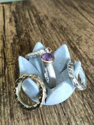 Ring holder as lotus flower.