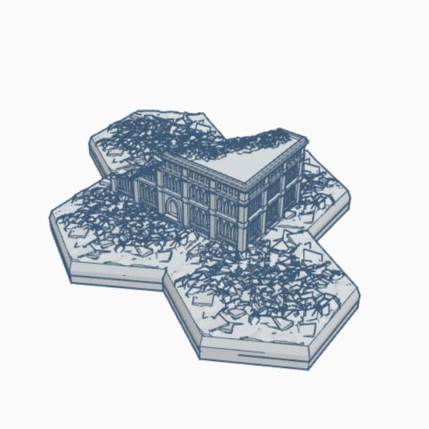 Gothic Ruined Building 109 Hex Map Scale HMSGR109