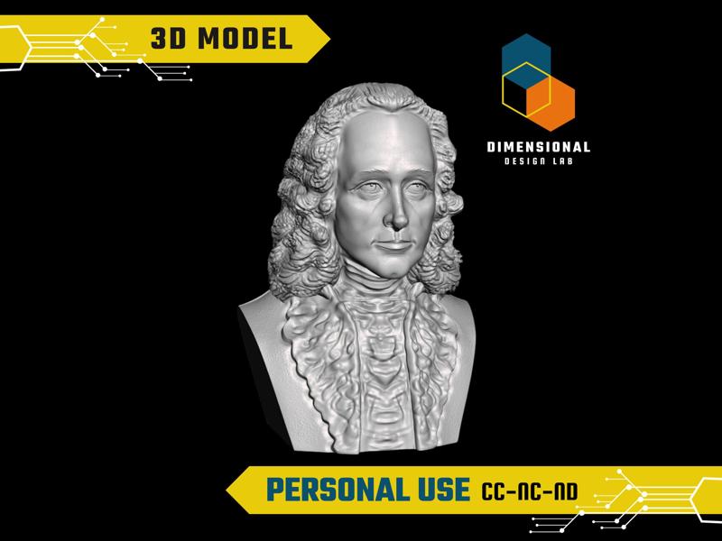 Voltaire - High-Quality STL File for 3D Printing (PERSONAL USE)