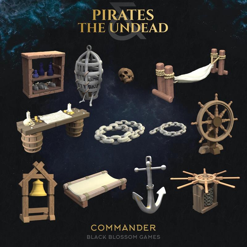 UT02D01 Pirate Commander Decorations :: UMC 02 Pirates vs the Undead :: Black Blossom Games