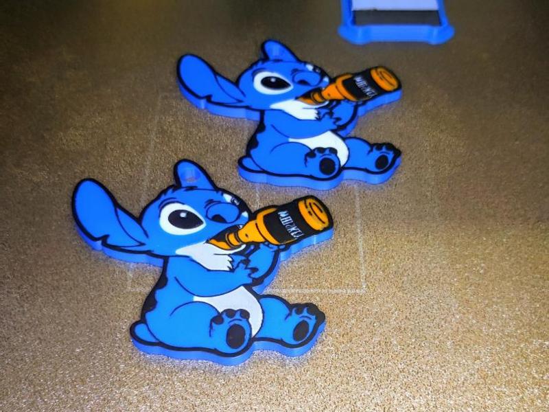 Stitch Keychain with Bottle – Cute 3D Pendant