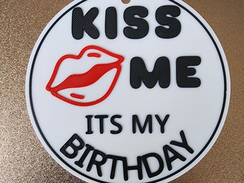 Kiss Me It's my Birthday Necklace Pendant
