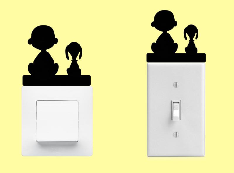 Snoopy and Charlie light switch design