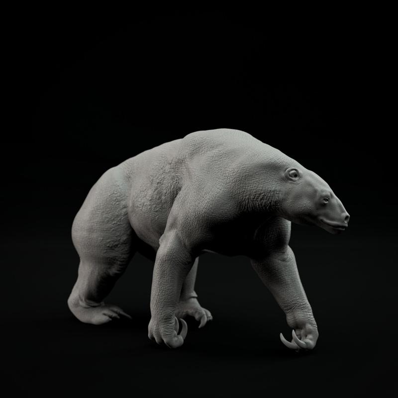 Eremotherium walking 1-35 scale pre-supported prehistoric animal