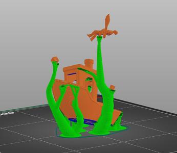 A Kraken attacking Benchy