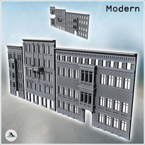 Set of three modern wall facades with bricks and bay windows (4) - Modern WW2 WW1 World War Diaroma Wargaming RPG Mini Hobby
