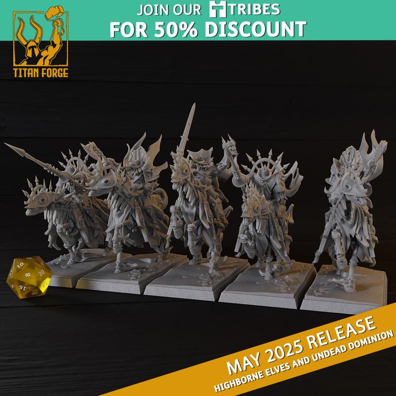 Headless Horsemans - Highborne Elves and Undead Dominion - Titan Forge Miniatures May 2025