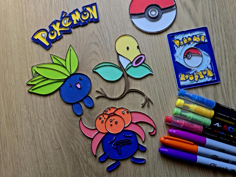 Gloom Oddish Bellsprout Pokemon DIY Coloring Pack