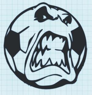 ANGRY SOCCOR BALL - WALL ART