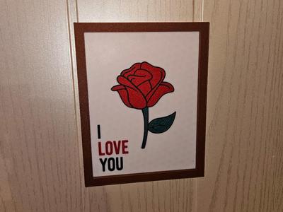 Rose in frame I LOVE YOU